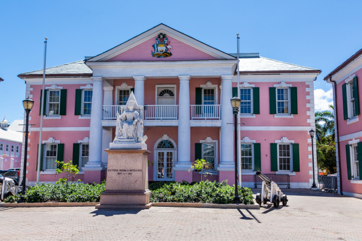 a house that is parked on the side of a building